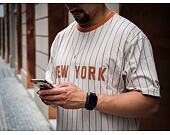 Triko New Era Oversized New York Pinstripe Tee Stone / Toffee