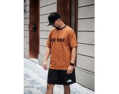 Triko New Era Oversized New York Pinstripe Tee Toffee / Black