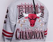 Mikina Mitchell & Ness All Over Print Fleece Crew Chicago Bulls Grey Heather