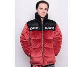 Bunda Karl Kani KK Retro Velvet Block Puffer Jacket Dark Red/ Black