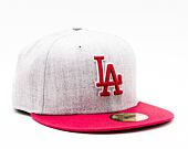Kšiltovka New Era 59FIFTY MLB Heather Contrast 5 Los Angeles Dodgers Fitted Heather Gray