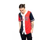 Dres Karl Kani College Block Pinstripe Baseball Shirt 6035557 KM213-080 Navy/ Red