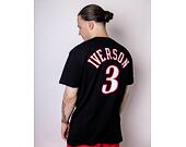 Triko Mitchell & Ness Name & Number tee Philadelphia 76Ers Allen Iverson Black