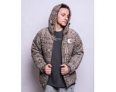 Bunda Karl Kani OG Hooded Corduroy Paisley Puffer Jacket dark taupe/ b/w