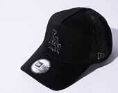 Kšiltovka New Era - MLB Black on Black 9FORTY Trucker - LA Dodgers - Black