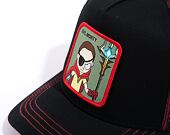 Kšiltovka Capslab Rick and Morty - Wizard Morty Trucker Black / Burgundy