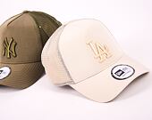 Kšiltovka New Era 9FORTY A-Frame Trucker MLB Tech Ripstop Trucker Los Angeles Dodgers Stone