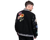 Bunda New Era NBA Badge Varsity Jacket NBA All-Over Black / Optic White