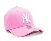 Dětská Kšiltovka New Era 9FORTY Kids MLB League Essential New York Yankees Wild Rose / White