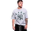 Triko New Era MLB Team Patch Oversized Tee New York Yankees Cooperstown Heather Grey / Dark Green