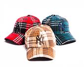 Kšiltovka New Era 9FORTY MLB Check New York Yankees Dark Brown / Black