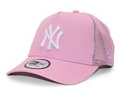 Kšiltovka New Era 9FORTY A-Frame Trucker MLB League Essential New York Yankees Fondant Pink / White