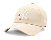 Dámská kšiltovka New Era 9FORTY Womens MLB Flower New York Yankees Stone / White