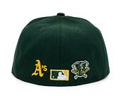 Kšiltovka New Era 59FIFTY MLB Team Color Split Oakland Athletics - Dark Green