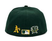 Kšiltovka New Era 59FIFTY MLB Team Color Split Oakland Athletics - Dark Green