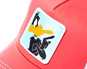 Kšiltovka Capslab Looney Tunes Trucker - Curious Daffy Duck - Coral Red / White