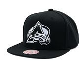 Kšiltovka Mitchell & Ness - Colorado Avalanche - Evergreen Black White Snapback - Black