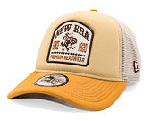 Kšiltovka New Era - Branded Graphic Patch 9FORTY Trucker - Stone / Yellow