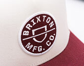 Kšiltovka Brixton - Crest C Mp Snapback - Port/Off White