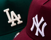 Kšiltovka New Era - MLB League Essential 9FORTY A-Frame - NY Yankees - Burgundy / White
