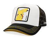 Kšiltovka Capslab - Pokémon Trucker - Pikachu - Black / White