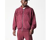 Mikina New Era - Branded Washed Full-Zip Hoody - Burgundy