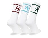Ponožky New Era - MLB Crew Socks 3pk - NY Yankees - White