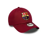 Dětská Kšiltovka New Era - Core Logo 9FORTY Kids - Barcelona FC - Cardinal