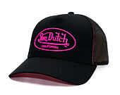 Kšiltovka Von Dutch - Trucker - Rubber Logo Black/Electric Pink