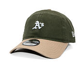 Kšiltovka New Era - MLB Mini Logo Washed Contrast 9TWENTY - Oakland Athletics - New Olive / Camel