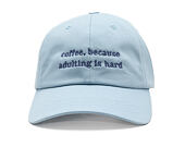 Kšiltovka 8by8 - Dadcap - "coffee, because adulting is hard" - Light Blue/Purple