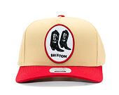 Kšiltovka Brixton - Two Boots C Np Mp Snapback - Celestial Yellow/Red