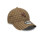 Kšiltovka New Era - MLB Checker 9TWENTY A-Frame - NY Yankees - Camel