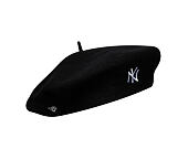 Dámský Baret New Era - MLB Wool Script Beret - NY Yankees - Black
