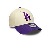 Dětská Kšiltovka New Era - MLB League Essential 9FORTY - LA Dodgers - Cream / Purple