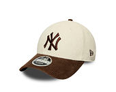 Kšiltovka New Era - MLB Cord 9FORTY M-CROWN - NY Yankees - Cream / Deep Auburn