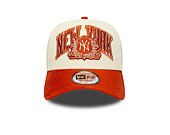 Kšiltovka New Era - MLB Wordmark Suede 9FORTY A-Frame - NY Yankees - Cream / Warm Flame