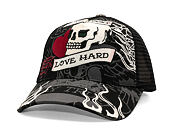 Kšiltovka Ed Hardy - Unisex Live Fast Love Hard 5 Panel Trucker Cap - Black