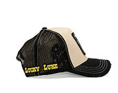 Kšiltovka Capslab - Lucky Luke Trucker - Gun Twirl Distressed Patch - Cream / Black