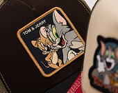 Kšiltovka Capslab - Tom & Jerry Trucker - Best Buddies Distressed Patch - Brown / Olive