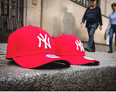 Dětská Kšiltovka New Era - MLB Essential 9FORTY - NY Yankees - Scarlet / White