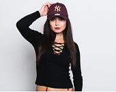 Dámská Kšiltovka New Era Essential New York Yankees 9FORTY Maroon/Gold Strapback