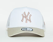 Kšiltovka New Era  League Essential New York Yankees 9FORTY A-FRAME TRUCKER  Optic White / Stone