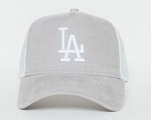 Dámská Kšiltovka New Era  Micro Cord  Los Angeles Dodgers  9FORTY A-FRAME TRUCKER  Gray / Optic Whit