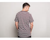 Triko New Era Ne College Pack Stripped Tee Maroon/White
