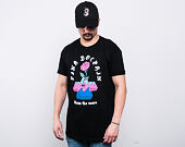Triko Pink Dolphin Concrete Rose Tee Black