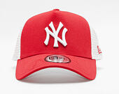 Kšiltovka New Era - MLB Clean 9FORTY Trucker - NY Yankees - Scarlet / White
