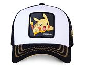 Kšiltovka Capslab - Trucker Pokémon - Pikachu - Black / White