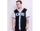Dres Karl Kani Serif Block Baseball Shirt Black/White 6035437