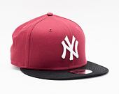 Kšiltovka New Era 9FIFTY MLB Color Block New York Yankees Snapback Cardinal / Black